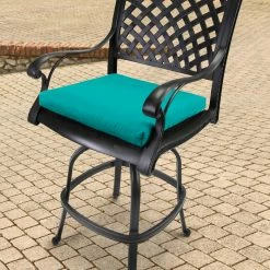 Jordan Manufacturing Set Of 2 Outdoor French Edge Seat Cushions- Sunbrella CANVAS ARUBA GLEN RAVEN Custom Order Cushions