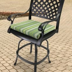 Jordan Manufacturing Set Of 2 Outdoor French Edge Seat Cushions- Sunbrella FOSTER SURFSIDE RAVEN