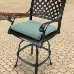 Jordan Manufacturing Set Of 2 Outdoor French Edge Seat Cushions- Sunbrella CANVAS SPA ACR GLEN RAVEN