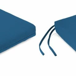 Jordan Manufacturing Set Of 2 Outdoor French Edge Seat Cushions- Sunbrella CAVAS REGATTA GLEN RAVEN