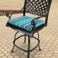 Jordan Manufacturing Custom Order Cushions Set Of 2 Outdoor French Edge Seat Cushions- Sunbrella DOLCE STR OASIS ACR GLEN RAVEN
