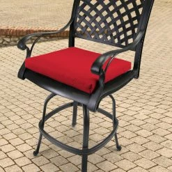 Jordan Manufacturing Set Of 2 Outdoor French Edge Seat Cushions- Sunbrella CANVAS JOCKEY ACR RED ACR GLEN RAVEN Custom Order Cushions
