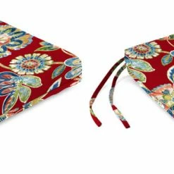 Jordan Manufacturing Outdoor French Edge Seat Cushion-DAELYN CHERRY RICHLOOM Custom Order Cushions
