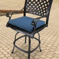 Jordan Manufacturing Outdoor French Edge Seat Cushion-HUSK TEXTURE CAPRI RICHLOOM
