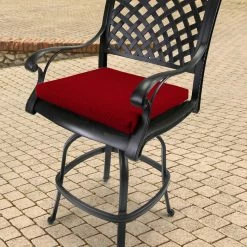 Jordan Manufacturing Outdoor French Edge Seat Cushion-MCHUSK BERRY RICHLOOM