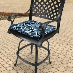 Jordan Manufacturing Custom Order Cushions Outdoor French Edge Seat Cushion-HALSEY NAVY RICHLOOM