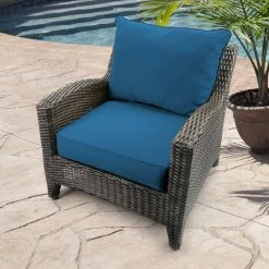 Jordan Manufacturing Outdoor 2PC Deep Seat Chair Cushion- Sunbrella CAVAS REGATTA GLEN RAVEN