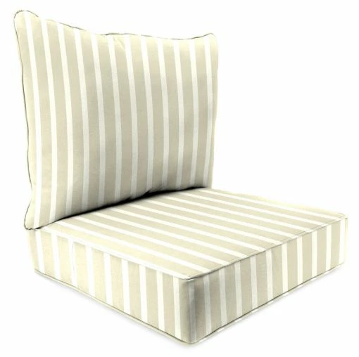 Jordan Manufacturing Outdoor 2PC Deep Seat Chair Cushion- Sunbrella CAST MIST GLEN RAVEN