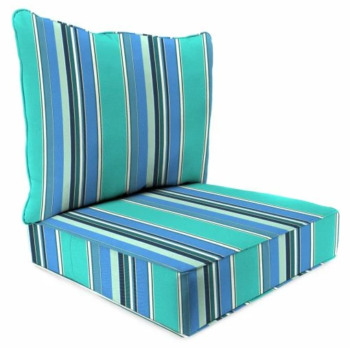 Jordan Manufacturing Outdoor 2PC Deep Seat Chair Cushion- Sunbrella DOLCE STR OASIS ACR GLEN RAVEN Custom Order Cushions