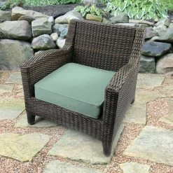 Jordan Manufacturing Outdoor Boxed Edge Deep Seat Cushion- Sunbrella CANVAS SPA ACR GLEN RAVEN Custom Order Cushions