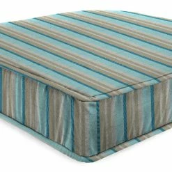 Jordan Manufacturing Outdoor Boxed Edge Deep Seat Cushion- Sunbrella GETAWAY MIST GLEN RAVEN