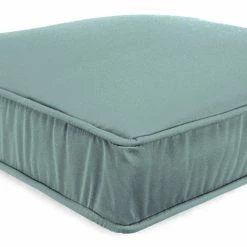 Jordan Manufacturing Outdoor Boxed Edge Deep Seat Cushion- Sunbrella SHORE LINEN GLEN RAVEN