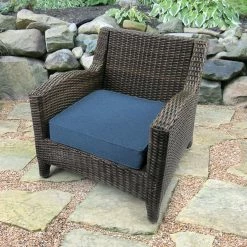 Jordan Manufacturing Outdoor Boxed Edge Deep Seat Cushion-HUSK TEXTURE CAPRI RICHLOOM Custom Order Cushions