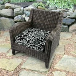 Jordan Manufacturing Outdoor Boxed Edge Deep Seat Cushion-HALSEY SHADOW RICHLOOM Custom Order Cushions