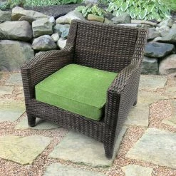 Jordan Manufacturing Custom Order Cushions Outdoor Boxed Edge Deep Seat Cushion-TORY PALM RICHLOOM