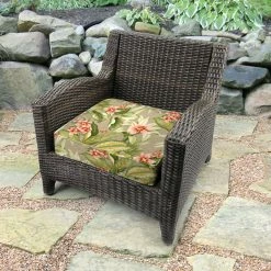 Jordan Manufacturing Outdoor Boxed Edge Deep Seat Cushion-TAHITI SUNRISE RICHLOOM Custom Order Cushions