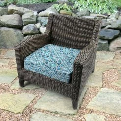 Jordan Manufacturing Outdoor Boxed Edge Deep Seat Cushion-MEDLO BAY RICHLOOM Custom Order Cushions