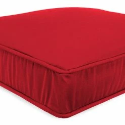 Jordan Manufacturing Outdoor Boxed Edge Deep Seat Cushion- Sunbrella CANVAS JOCKEY ACR RED ACR GLEN RAVEN Custom Order Cushions