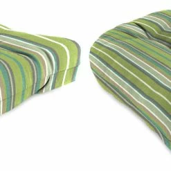 Jordan Manufacturing Custom Order Cushions Set Of 2 Outdoor 18" Wicker Chair Cushions-Sunbrella FOSTER SURFSIDE RAVEN