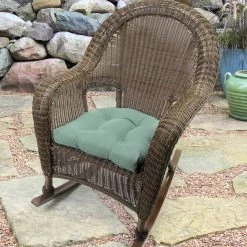 Jordan Manufacturing Custom Order Cushions Set Of 2 Outdoor 18" Wicker Chair Cushions-Sunbrella CANVAS SPA ACR GLEN RAVEN