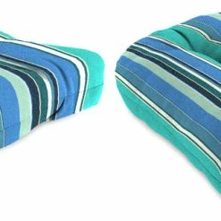 Jordan Manufacturing Custom Order Cushions Set Of 2 Outdoor 18" Wicker Chair Cushions-Sunbrella DOLCE STR OASIS ACR GLEN RAVEN