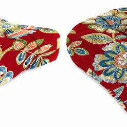 Jordan Manufacturing Set Of 2 Outdoor 18" Wicker Chair Cushions-DAELYN CHERRY RICHLOOM
