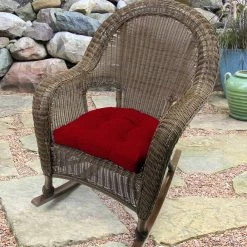 Jordan Manufacturing Set Of 2 Outdoor 18" Wicker Chair Cushions-MCHUSK BERRY RICHLOOM