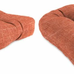 Jordan Manufacturing Set Of 2 Outdoor 18" Wicker Chair Cushions-TORY SUNSET RICHLOOM