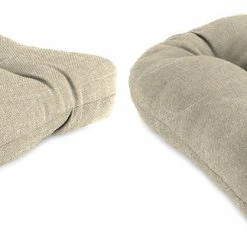 Jordan Manufacturing Custom Order Cushions Set Of 2 Outdoor 18" Wicker Chair Cushions-TORY BISQUE RICHLOOM
