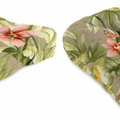 Jordan Manufacturing Custom Order Cushions Set Of 2 Outdoor 18" Wicker Chair Cushions-TAHITI SUNRISE RICHLOOM