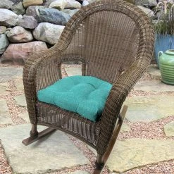 Jordan Manufacturing Set Of 2 Outdoor 18" Wicker Chair Cushions-TORY CARIBE RICHLOOM