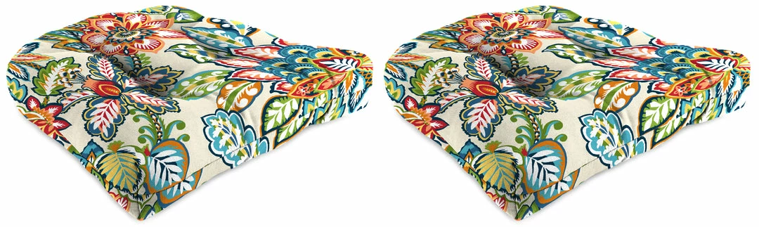 Jordan Manufacturing Set Of 2 Outdoor 18" Wicker Chair Cushions-COPELAND FIESTA RICHLOOM 1 Jordan Manufacturing Set Of 2 Outdoor 18" Wicker Chair Cushions-COPELAND FIESTA RICHLOOM
