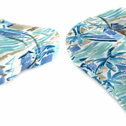 Jordan Manufacturing Set Of 2 Outdoor 18" Wicker Chair Cushions-BALLYFIN BAY BLUE RICHLOOM