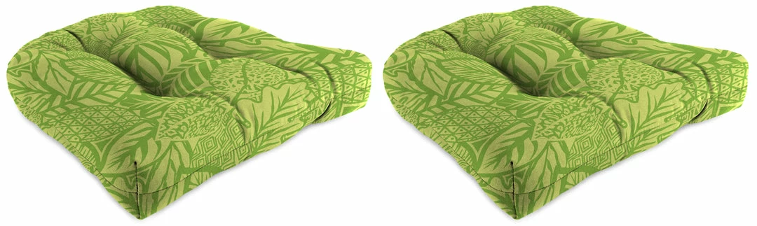 Jordan Manufacturing Custom Order Cushions Set Of 2 Outdoor 18" Wicker Chair Cushions-MAVEN LEAF RICHLOOM 1 Jordan Manufacturing Custom Order Cushions Set Of 2 Outdoor 18" Wicker Chair Cushions-MAVEN LEAF RICHLOOM