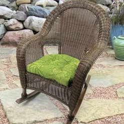 Jordan Manufacturing Custom Order Cushions Set Of 2 Outdoor 18" Wicker Chair Cushions-MAVEN LEAF RICHLOOM