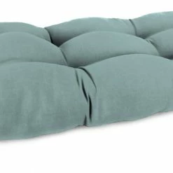 Jordan Manufacturing Outdoor 44" Wicker Loveseat Cushion-Sunbrella SHORE LINEN GLEN RAVEN Custom Order Cushions