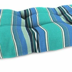 Jordan Manufacturing Custom Order Cushions Outdoor 44" Wicker Loveseat Cushion-Sunbrella DOLCE STR OASIS ACR GLEN RAVEN