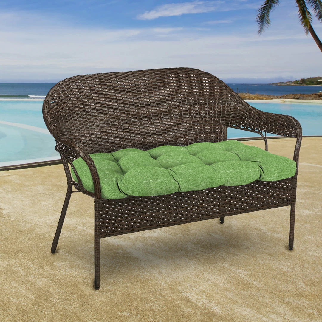 Jordan Manufacturing Custom Order Cushions Outdoor 44" Wicker Loveseat Cushion-TORY PALM RICHLOOM 2 Jordan Manufacturing Custom Order Cushions Outdoor 44" Wicker Loveseat Cushion-TORY PALM RICHLOOM