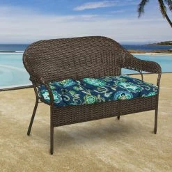 Jordan Manufacturing Outdoor 44" Wicker Loveseat Cushion-FANFARE CAPRI Custom Order Cushions