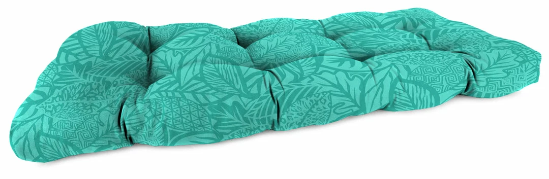 Jordan Manufacturing Outdoor 44" Wicker Loveseat Cushion-MAVEN LAGOON 1 Jordan Manufacturing Outdoor 44" Wicker Loveseat Cushion-MAVEN LAGOON