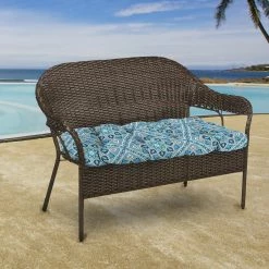 Jordan Manufacturing Outdoor 44" Wicker Loveseat Cushion-MEDLO BAY RICHLOOM Custom Order Cushions