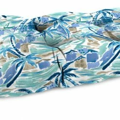 Jordan Manufacturing Custom Order Cushions Outdoor 44" Wicker Loveseat Cushion-BALLYFIN BAY BLUE RICHLOOM