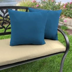 Jordan Manufacturing Outdoor 18" Accessory Throw Pillows, Set Of 2- Sunbrella CAVAS REGATTA GLEN RAVEN Custom Order Cushions