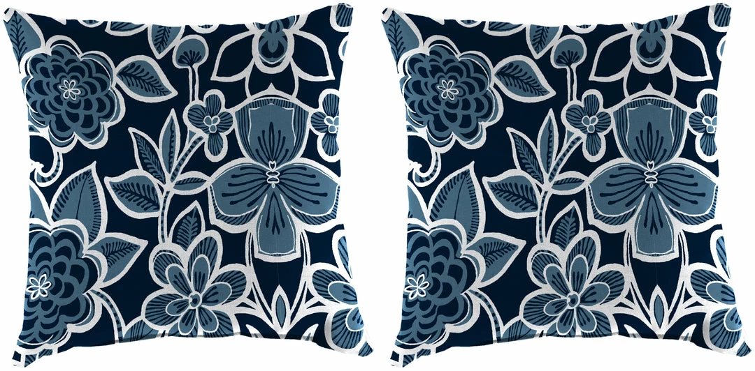 Jordan Manufacturing Outdoor 18" Accessory Throw Pillows-HALSEY NAVY RICHLOOM 1 Jordan Manufacturing Outdoor 18" Accessory Throw Pillows-HALSEY NAVY RICHLOOM