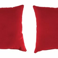 Jordan Manufacturing Custom Order Cushions Outdoor 18" Accessory Throw Pillows, Set Of 2- Sunbrella CANVAS JOCKEY ACR RED ACR GLEN RAVEN