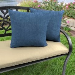 Jordan Manufacturing Outdoor 18" Accessory Throw Pillows-HUSK TEXTURE CAPRI RICHLOOM Custom Order Cushions