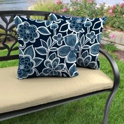 Jordan Manufacturing Outdoor 18" Accessory Throw Pillows-HALSEY NAVY RICHLOOM 5 Jordan Manufacturing Outdoor 18