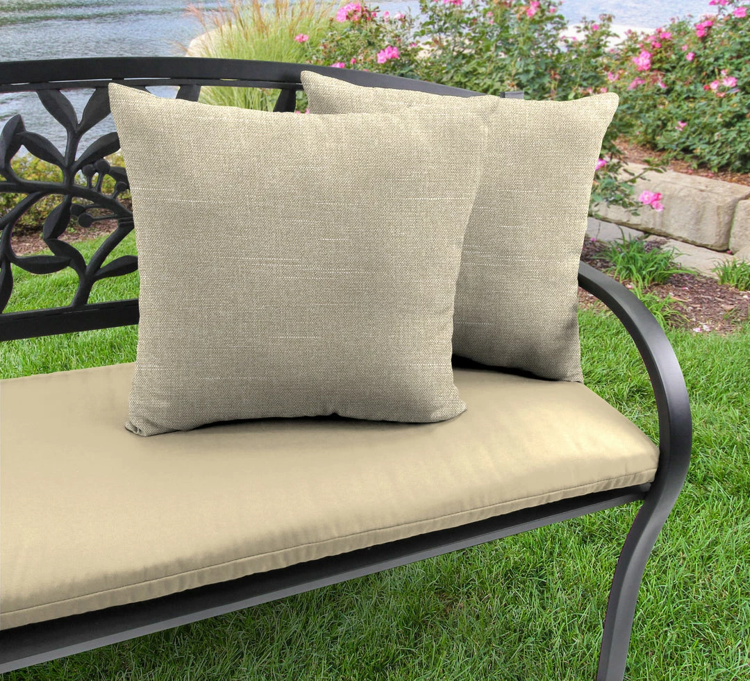 Jordan Manufacturing Outdoor 18" Accessory Throw Pillows-TORY BISQUE RICHLOOM Custom Order Cushions 2 Jordan Manufacturing Outdoor 18" Accessory Throw Pillows-TORY BISQUE RICHLOOM Custom Order Cushions