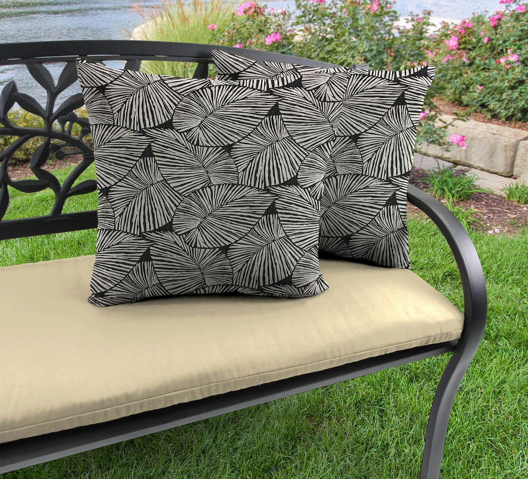 Jordan Manufacturing Outdoor 18" Accessory Throw Pillows-TALIA NOIR RICHLOOM Custom Order Cushions 2 Jordan Manufacturing Outdoor 18" Accessory Throw Pillows-TALIA NOIR RICHLOOM Custom Order Cushions