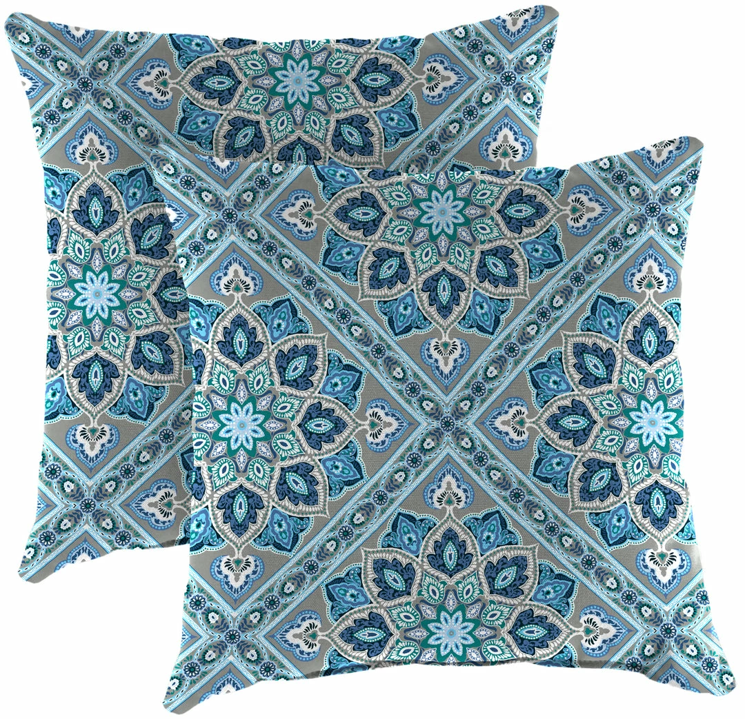 Jordan Manufacturing Outdoor 18" Accessory Throw Pillows-MEDLO BAY RICHLOOM 1 Jordan Manufacturing Outdoor 18" Accessory Throw Pillows-MEDLO BAY RICHLOOM
